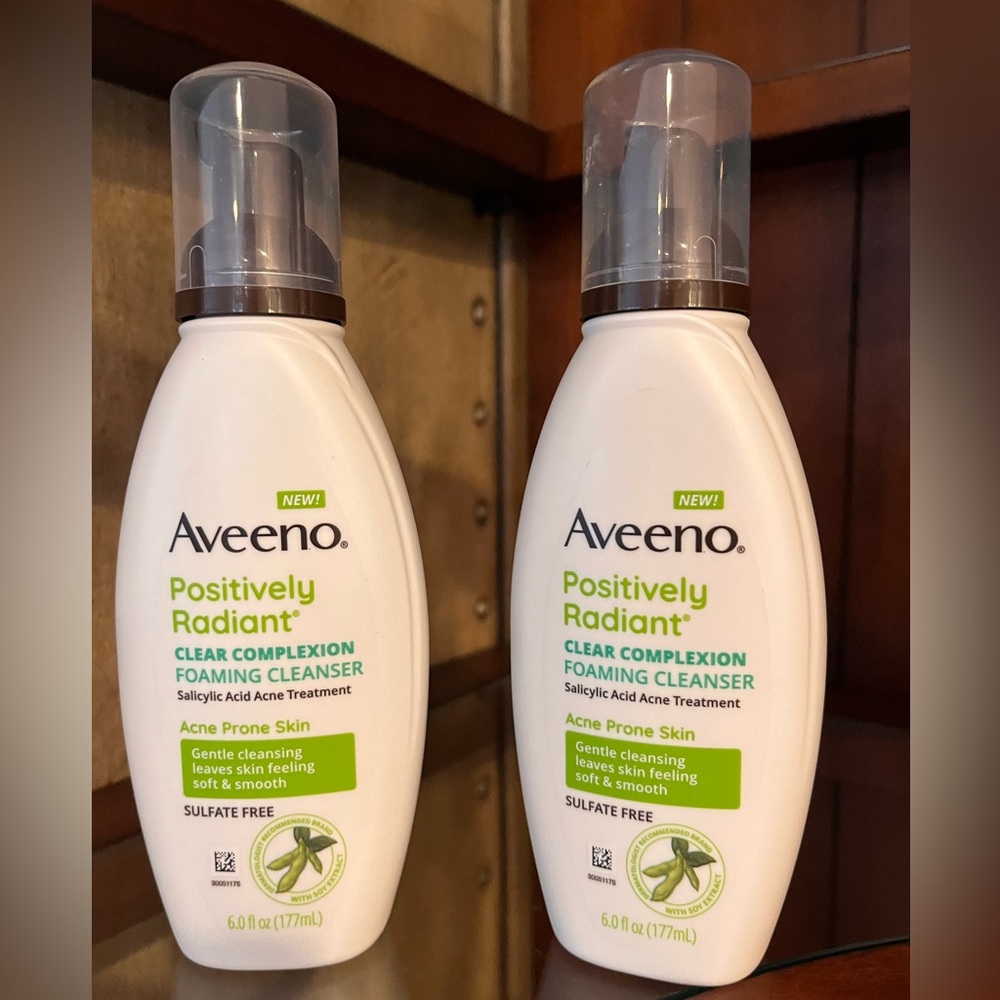 Two new bottles of Aveeno Positively Radiant Clear Complexion Foaming Cleanser